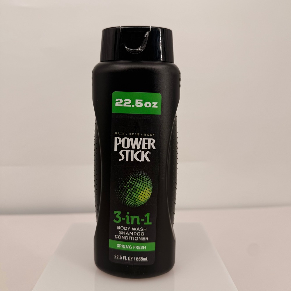 Power Stick 3-in-1 Body Wash Shampoo Conditioner Spring Fresh 22.5 oz 665ml